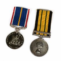 A pair of medals awarded to D. W. Rees of the Royal Engineers: a General Service Medal of Elizabe...