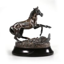 A 1977 British Horse Society silver sculpture 'Startled Yearling' by Geoffrey Snell, for Franklin...