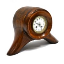 A WW1 RAF BE12 wooden Propellor hub converted to a clock case. Contains a late 19th Century Frenc...