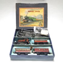 Boxed O Gauge Hornby Tinplate No.101 Tank Passenger Train Set. LMS locomotive and three carriages...
