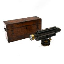 Early 20th Century Adie of London Brass Theodolite in fitted wooden case. Box: W 34cm, D 11cm, H ...