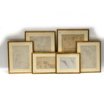 Six late 19th Century engineering drawings relating to Lambeth Palace, including the Frieze on th...