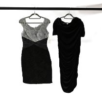 Terani Couture evening dress in Charcoal, Silver & black with silver beaded straps. Size 6. Toget...