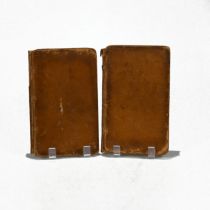 Two leather bound books: "Poems Chiefly in the Scottish Dialect by Robert Burns, In Two Volumes, ...