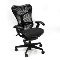 Contemporary Herman Miller 'Mirra 2' Swivel office chair in black. Fully adjustable. W 74cm, D 62...