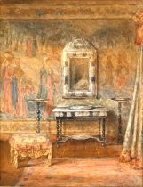 Margaret Thomas (1916-2016) - The Venetian Ambassador’s Bedroom in Knole, with the Tapestry of th...