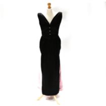 A Roland Kline London black dress with pink bow, UK size 10.