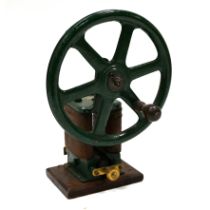 A demonstration dynamo c1870-1900s using the Siemens form. On wooden base with green paint, maker...