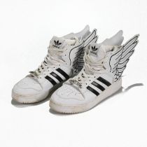 A pair of Jeremy Scott Adidas wing sneakers,  U.K. size 6.