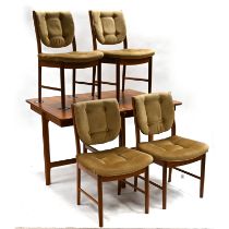 A Mid Century Teak extending dining table and four upholstered chairs by McIntosh & Co c1960s. Ta...