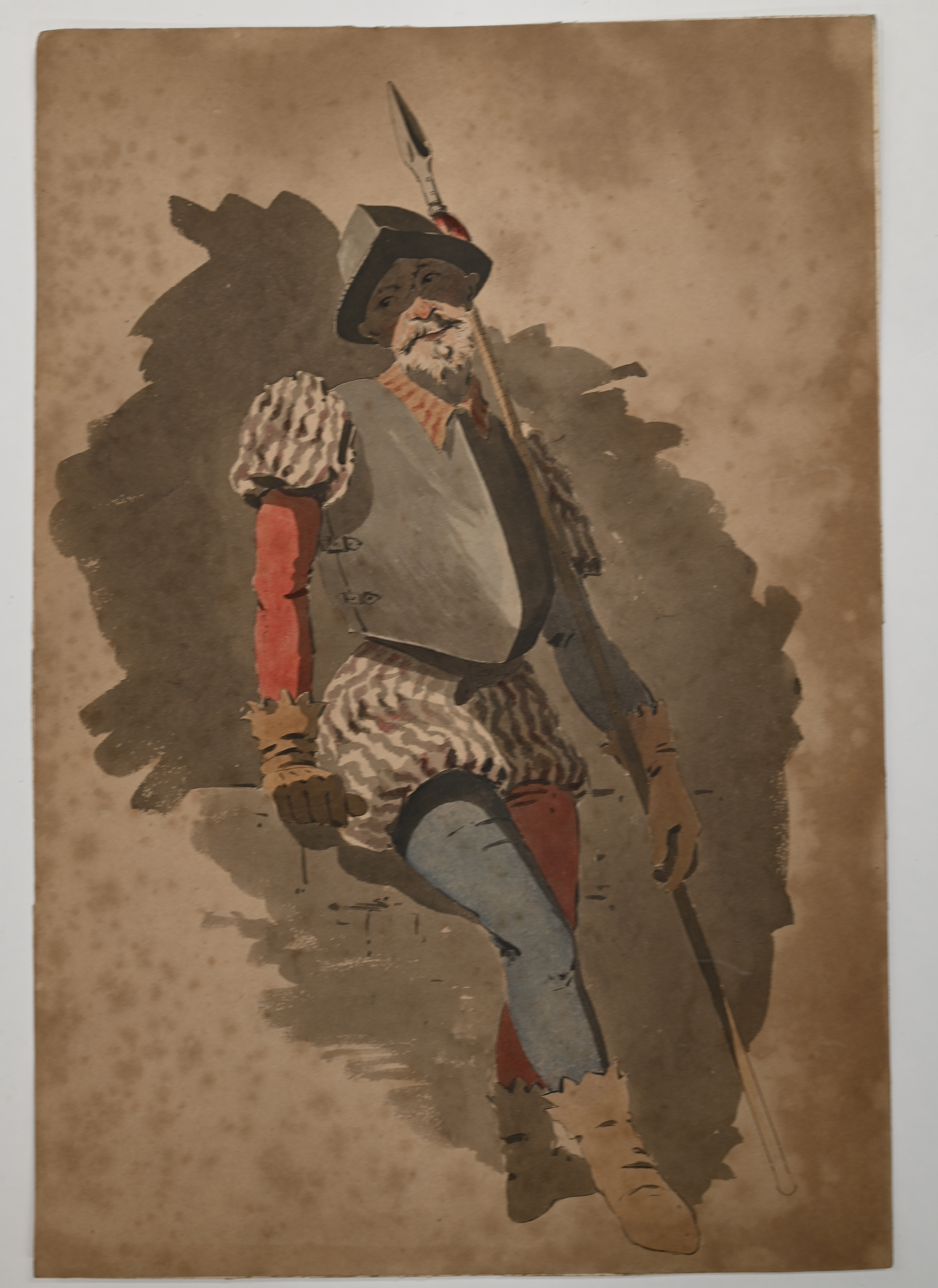 French School, 19th Century - Don Quixote - Graphite heightened with red and yellow watercolour a... - Image 7 of 7