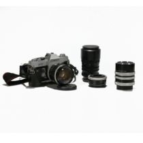 A Canon FT camera body with FL 1:1.2 lens f-120 Canon lens. Includes other lenses- Soligor Tele-a...