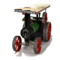 A 1970's boxed Mamod T.E.1a steam tractor engine, with a green painted body, with steering rod, s...