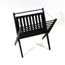 1960's Cees Braakman ebonised wood folding Magazine Rack by Pastoe. W 45cm, D 35cm, H 49cm.