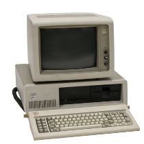 An IBM 'Personal Computer' c1984. Comprises 5153 colour monitor, IBM XT 5160 disk drive & IBM mod...