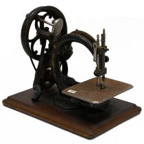 A Willcox & Gibbs hand cranked sewing machine Patent dated c1894. As found condition with partial...