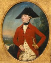 Attributed to Thomas Hickey (1741-1824) - Portrait of an engineer for the Royal Artillery in a La...