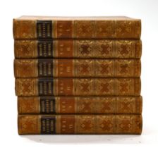 Six volumes (complete set) polished tan calf bound, marble edges "The Ancient History of the Egyp...