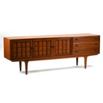 A mid-Century Teak sideboard designed by Herbert Gibs for Younger c1970s. Three panelled doors an...