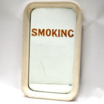 A late 19th/ early 20th Century GWR Carriage window with original 'Smoking' sign applied to the r...