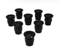 A collection of eight black military lenses, possibly of R.A.F or Naval origin, each numbered 902...