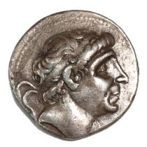 223-187 BC Seleucid Empire, Antiochus III the Great silver Tetradrachm. Obverse: diademed head fa...