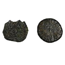 Group of two (2) Anglo-Saxon Stycas, Includes (1) c830-c867 Northumbria copper alloy Styca of Arc...