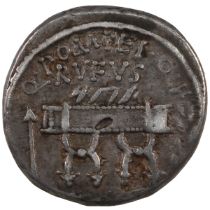 54 BC Roman Republic silver Denarius of Quintus Pompeius Rufus. Obverse: 'Q · POMPEI · Q · F RVFV...