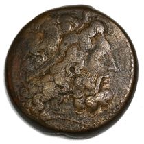 246-222 BC Egypt, Ptolemaic Kingdom, Ptolemy III Euergetes bronze Tetrobol. Obverse: head of Zeus...