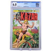 Marvel Slabbed Comic : Ka-Zar #1, Graded CGC 6.0 Off-white to white pages.