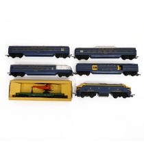 Group Boxed Toy Tri-ang Railways: Double-ended diesel R.159, Operating Helicopter Car R.128, Obse...