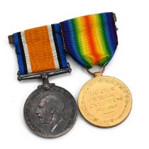 Military Medals on Bar- UK WW1 Victory & Defence. Presented to Pte F Hawthorne, Middlesex Regt, G...