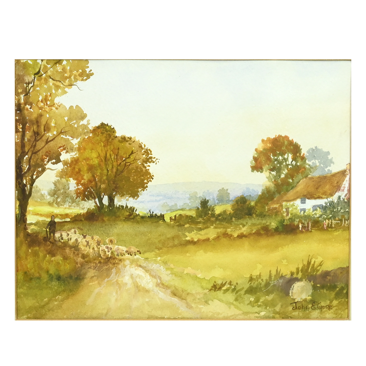 John E. Gore (1944-2022) - Five countryside scenes with rustic cottages, watercolours, three sign... - Image 7 of 12