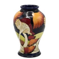 Moorcroft "Parasol Dance" vase by Kerry Goodwin, 2011 (red dot). Shape/Size: 65/6. Height 16.5, D...