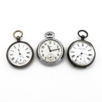 Three pocket watches the first with a dial make "ACME LEVER H SAMUEL MANCHESTER" in a case hallma...