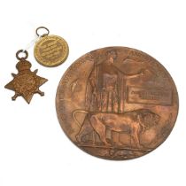 WW1 UK Medals & Death Penny - 1914 Star & Victory medal. All presented to Pte A.W. Shelley, 2nd W...