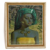 After Vladimir Tretchikoff (1913-2006) - 'Balinese Girl.' Reproductive print, sight 59cm x 49cm, ...