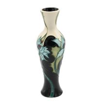 Moorcroft "Sea Holly" vase by Emma Bossons FRSA, 2006. Height 21.5cm, Diameter 6.5cm.