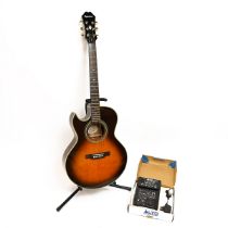 Epiphone Model PR-5E LH/VS Acoustic / electric guitar. 6 string with cutaway. Comes in a Hiscox L...