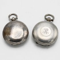 An Edwardian silver Sovereign case, Birmingham 1906, makers marks worn, along with another Edward...