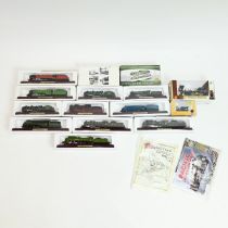 Quantity of Boxed Model Locomotives and trams: Scale Models on plinths x11; Oxford Showtime tract...