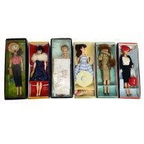 A collection of six Mattel Barbie Collectors Request limited edition Barbie dolls to include Gay ...