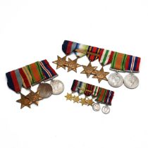 WW2 Medals: 6 Bar of 1939-45 Star, Atlantic Star with France & Germany bar, Burma Star with Pacif...