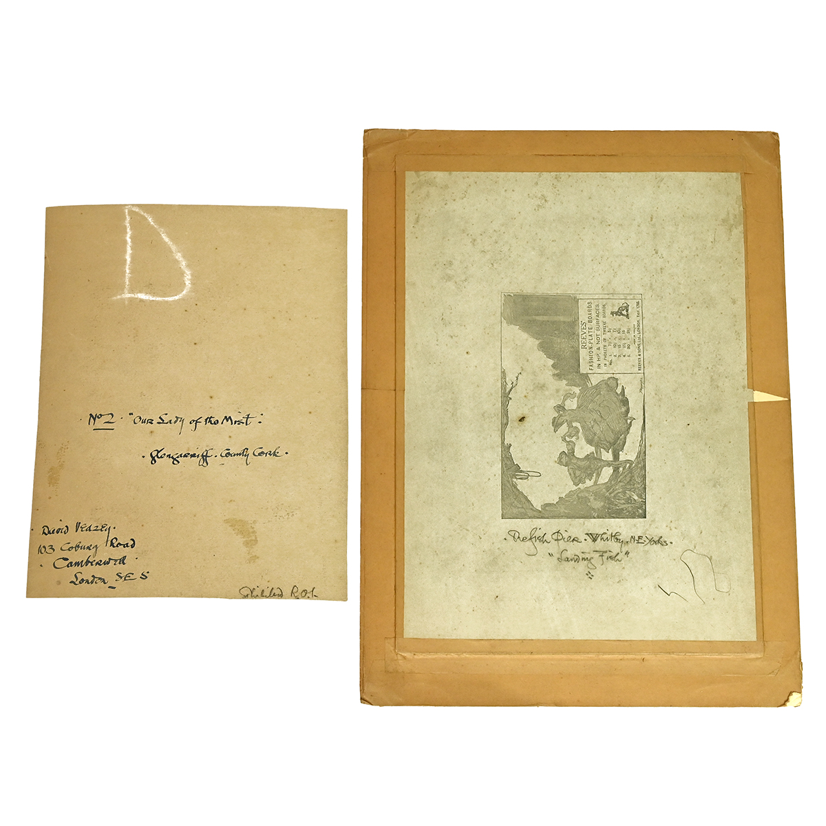 A folio of family drawings with inscriptions by the amateur artist David Veasey, brother of the R...
