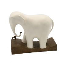 Adam Barsby - "Love's Gift" - cold cast sculpture of an elephant and bird, signed limited edition...