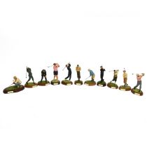 Eleven Classic Golf Collection cold cast porcelain figures of golfers from The Art of Sport, all ...