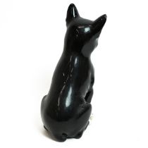 20th Century Italian black and white Majolica figurine of a Boston Terrier. H 46cm, W 21cm, D 25cm.