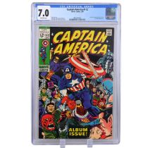 Vintage Slabbed Marvel Comic: Captain America #112, Graded CGC 7.0 , Off-white pages.