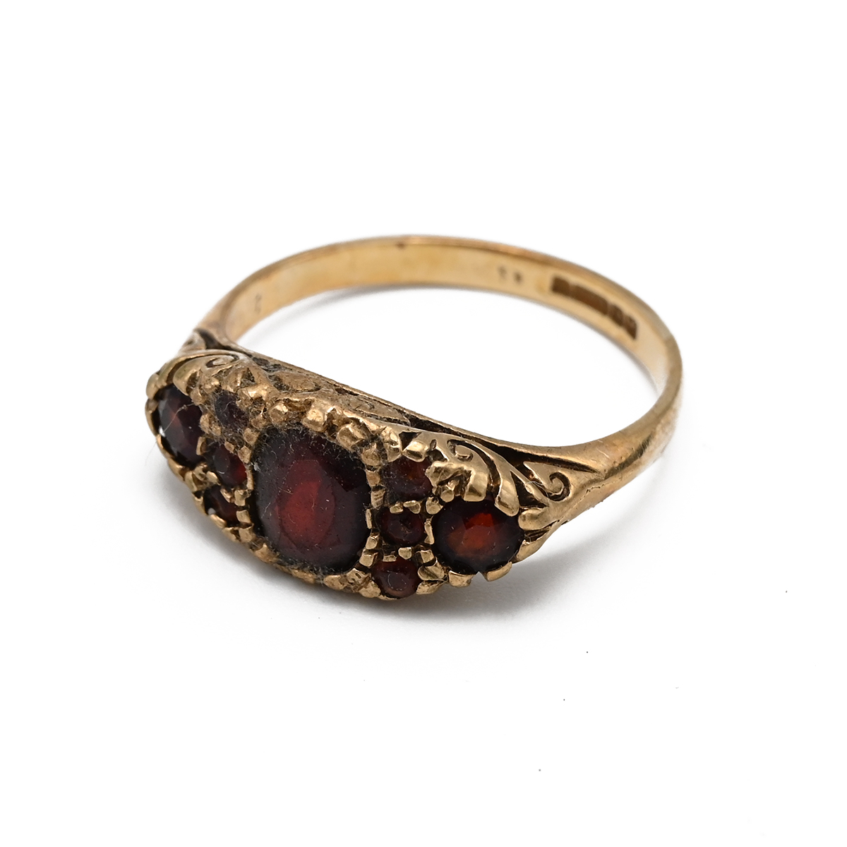 A 22ct gold weddding band later coverted to three stone ring, 2.47, along with two 18ct gold and ... - Image 2 of 11