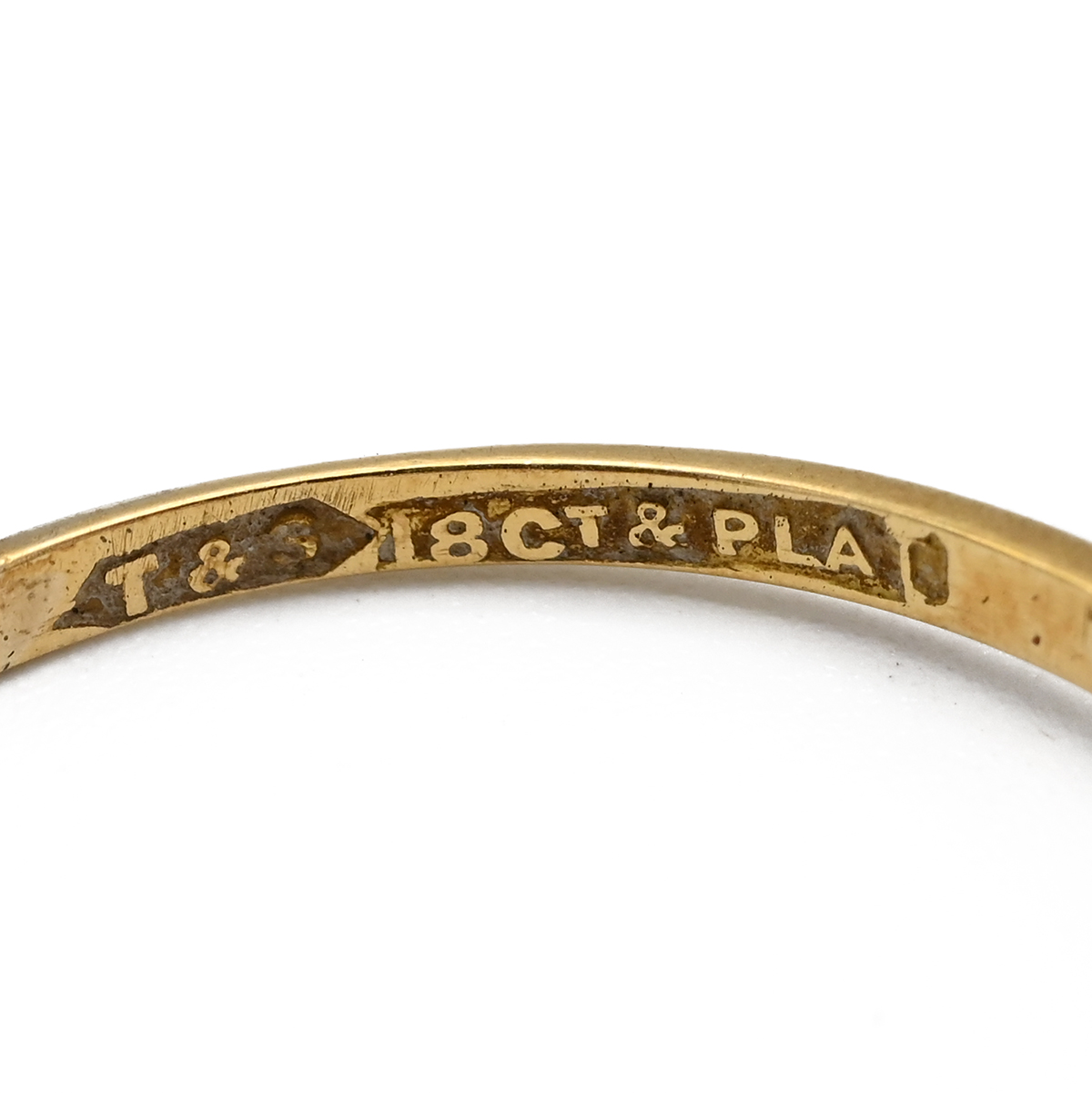 A 22ct gold weddding band later coverted to three stone ring, 2.47, along with two 18ct gold and ... - Image 10 of 11